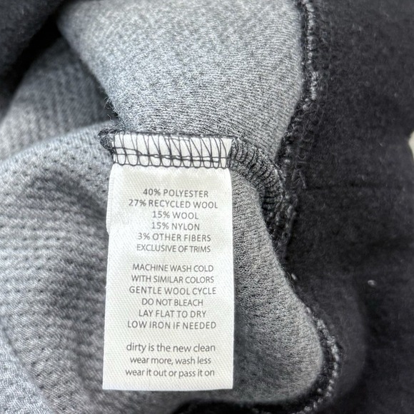 Toad&Co Mens Large Black Wool Blend Quarter Zip Pullover Sweater Midweight NWT - Picture 7 of 8